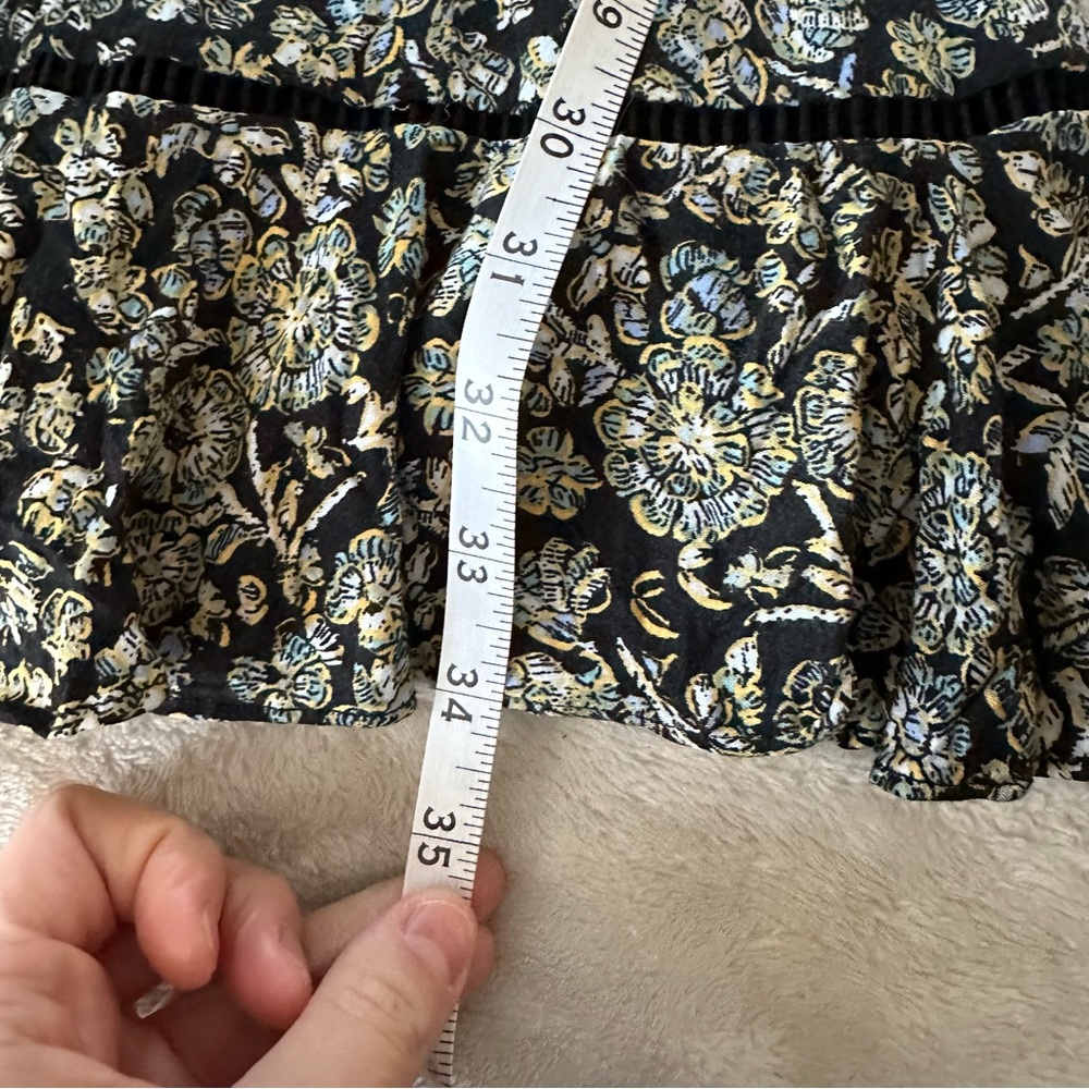 Goregous Free People Floral Paisley Long Sleeve Suqare Neck Dress Size 12 - Picture 9 of 9
